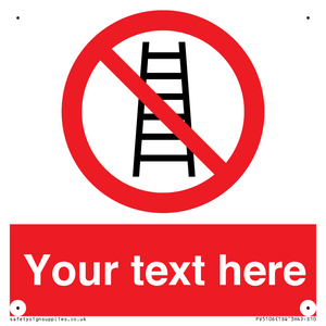 Custom No Ladders Sign